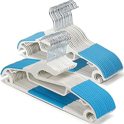 Tinfol Trocken-Kleiderbügel - platzsparende Kleiderbügel, 30 Stück Kunststoff-Kleiderbügel mit Anti-Rutsch-Pads Kleidung - Anzug-Kleiderbügel Cover