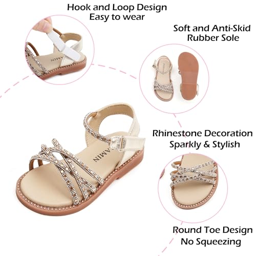Image of PHIRAMIN Toddler Flower Girl Sandals - Girl Dress Shoes Toddler Little Kid Wedding Party