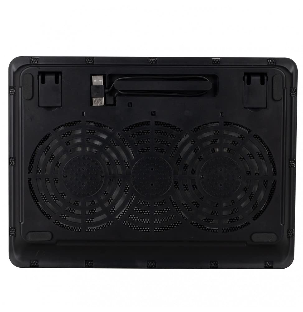 NGS JetStand - Support de Refroidissement pour Ordinateurs Portables jusqu'à 15,6" Hauteur Réglable, Ventilateurs Silencieux, Port USB, Lumière LED, Treillis Métallique