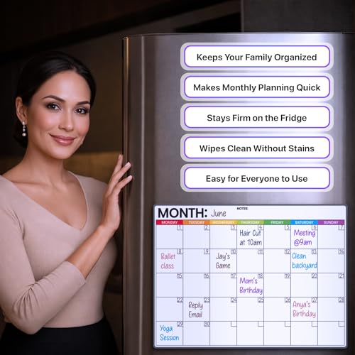 Fridge Calendar Magnet, Dry Erase Monthly Planner & Strong Magnetic Hold by Freedom Mastery - Used condition - Image 7