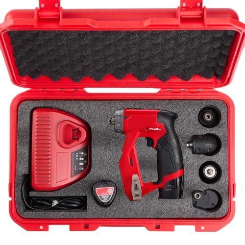 YDEPLVEO Hard Case for Milwaukee M12 Fuel Installation Drill/Driver Kit & Accessories (2505-22) | High-Density Foam | Durable Protective Carrying Storage Tool Box Organizer | (CASE ONLY)