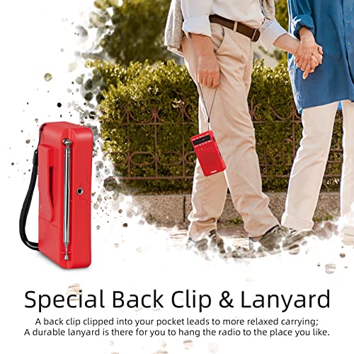 image for PRUNUS J-166 Small Transistor Radio AM FM, Battery Operated Radio with