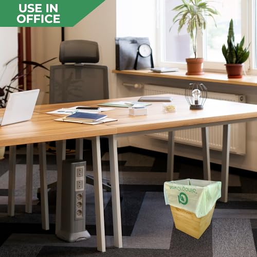 Image of Now Organic Brand premium Natural Plastic free Bamboo Dustbin /Trash, Garbage bin waste Container for Bathroom | Room | Kitchen | Office | Small