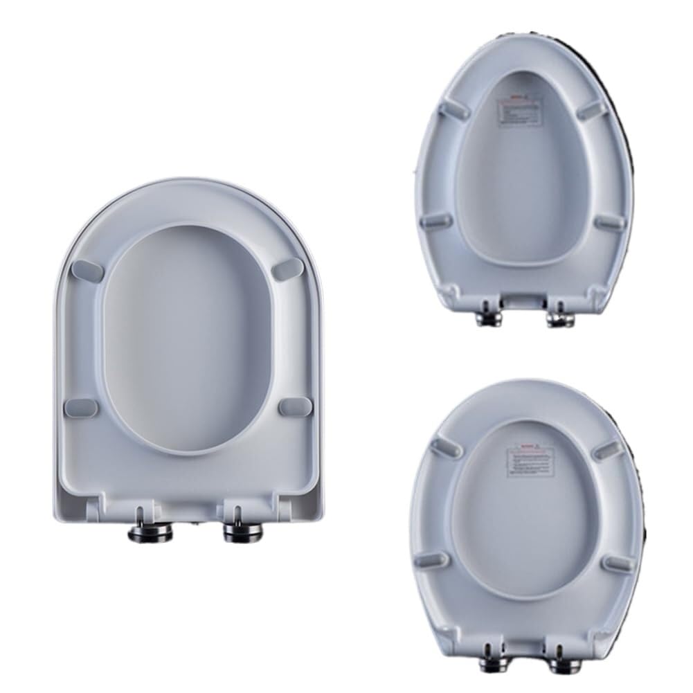 FLYIODFCXV Toilet seat, Standard White Heavy Duty Oval Loo Seat Cover with Top Fixing Universal Fit for U Shaped Toilets