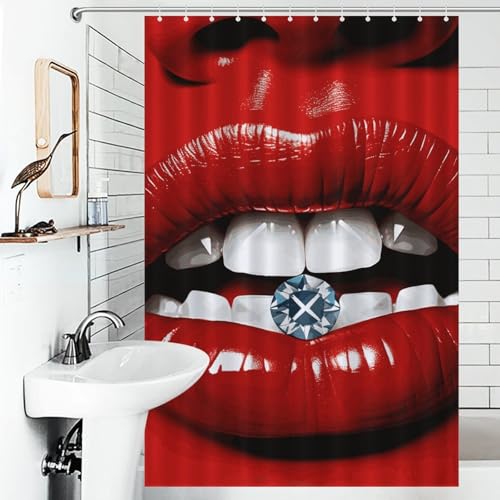 Rideau de douche extra long moderne de 122x183 cm lavable avec ses 12 crochets