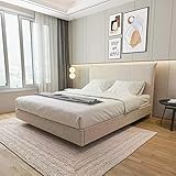 Cama King Boreal Flutuante Cabecasa Madeiramadeira Bege