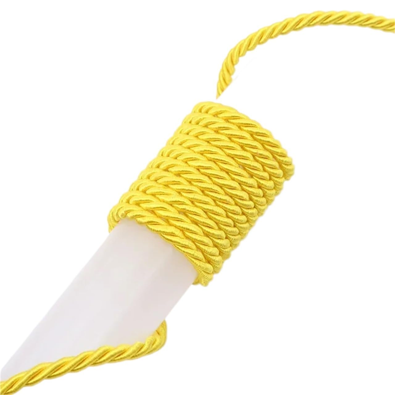 Polyester Rope 5Pcs 5/10M Silk Rope 3-Ply Braided Cord 5mm Twisted Cord Rope for DIY Craft Decor(Yellow 5mm,10Meter)