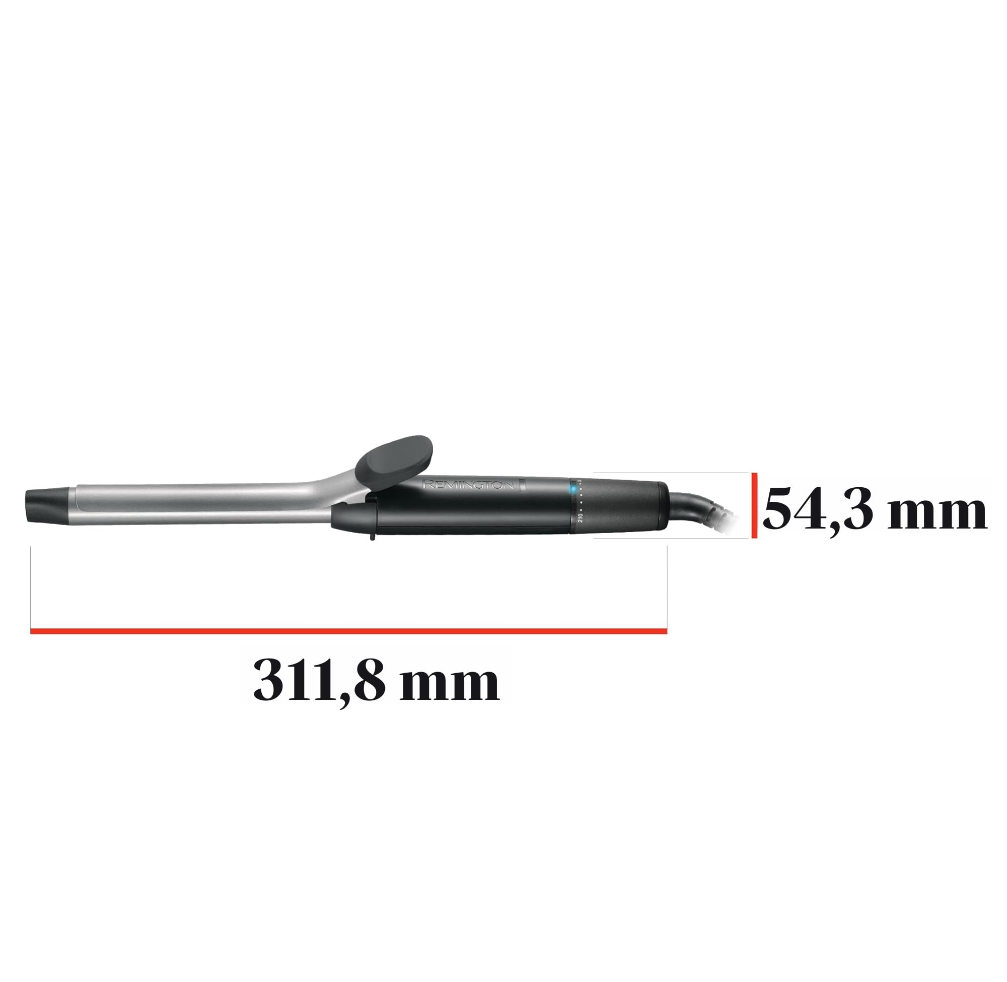 Remington Ferro Arricciacapelli - Per riccioli piccoli 19 mm- Protezione 4X , Rivestimento in tormalina ceramica, Display digitale fino a 210°C, boccoli stretti e definiti, Pro Sprial Curl CI5519