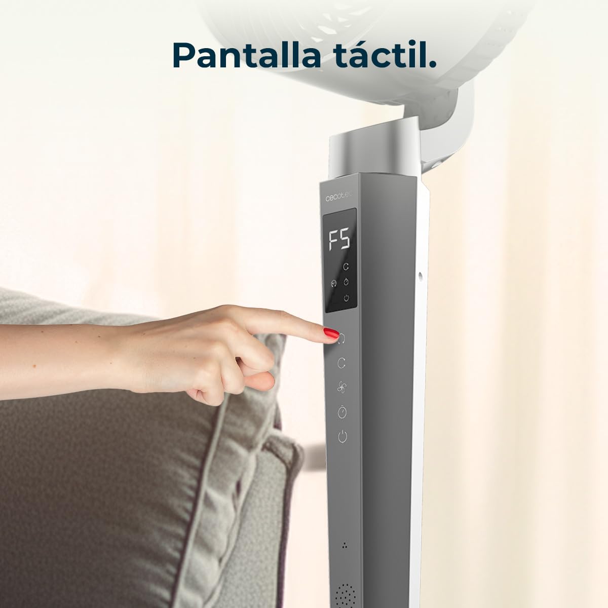 Cecotec Ventilatore da Piantana Circolatore d'Aria Energysilence 2400 Cyclone Noir. 40W, Potente Circolazione d'Aria, 24 Velocità, Oscillazione 120º, Telecomando, Timer 12h, Schermo LED Tattile