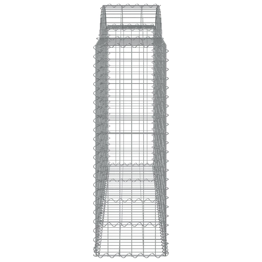 Kosze gabionowe łukowe 15 sztuk 200 x 50 x 120 / 140 cm ocynkowane żelazo do ogrodu, dźwiękochłonna bariera dekoracyjna ze wzmocnionymi haczykami i drutem 3,5 mm
