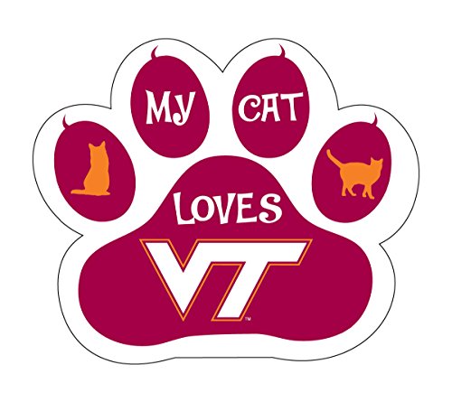 Virginia Tech Hokies Cat Lover Paw Magnet
