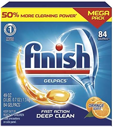 Finish All in 1 Gelpacs Orange, Dishwasher Detergent Tablets 84 count (packaging may vary )