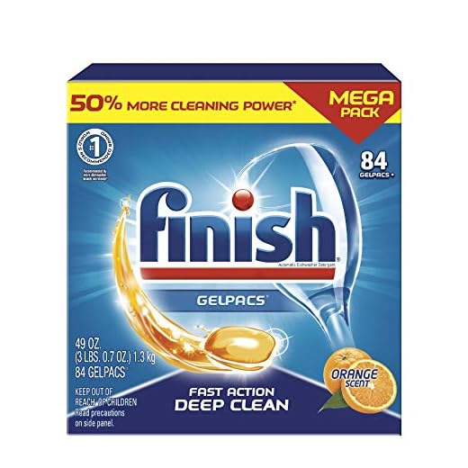 Finish Gelpacs Dishwasher Detergent, Orange Scent, 84 Count