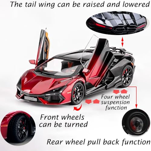 Modelo de carro Lambo Revuelto a escala 1:24 miniatura 5