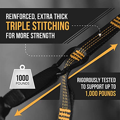 Bear Butt Kodiak Hammock Straps For Trees - 20 Feet Long Hammock Tree Straps - 40 Combined Loops - Holds 1000 Pounds - Camping Hammock Straps - Hammock Tree Straps With Carabiner - Hammock Accessories #TOP4