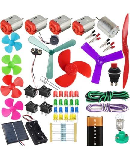 Image of ROBOCORE Science Experiment Kit, DC Motor Learning Set with 70 DIY Projects, Educational Electronics Components