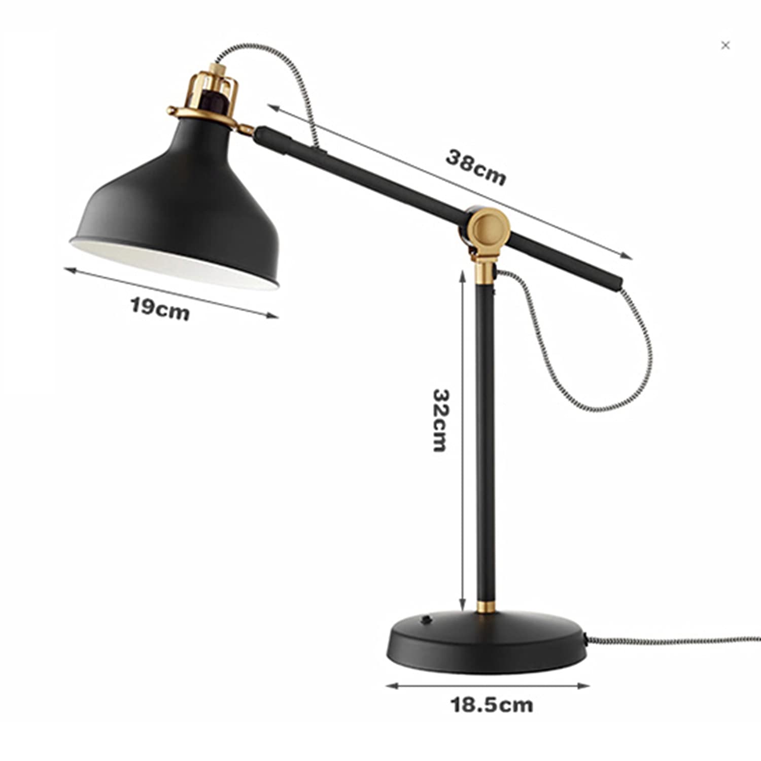 Lampada da scrivania con Braccio snodabile con portalampada a Vite E27, Morsetto Flessibile, Lampada da Tavolo per Lettura, Lavoro, Ufficio e Artigianato, Luce da scrivania Bianca trasparent