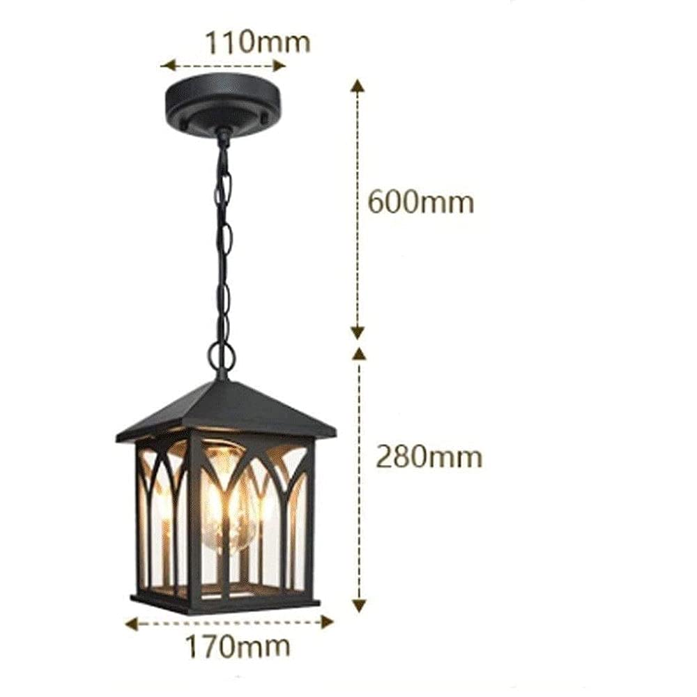 Kreatywny pawilon ogrodowy Dziedziniec Lampa sufitowa Styl europejski Retro Deszczoszczelna Czarna lampa Na zewnątrz Przemysłowy Na zewnątrz Wiszący Regulowana wysokość Wisząca Metal Matowe