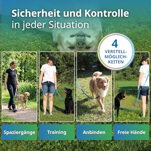 Activity4Dogs Anti-Slip Hundeleine rot 2,80m – Gummierte Führleine rutschfest & 4-Fach verstellbar – Testsieger 2025 und 2026 – Made in Germany – Robuste Trainingsleine für große & mittelgroße Hunde