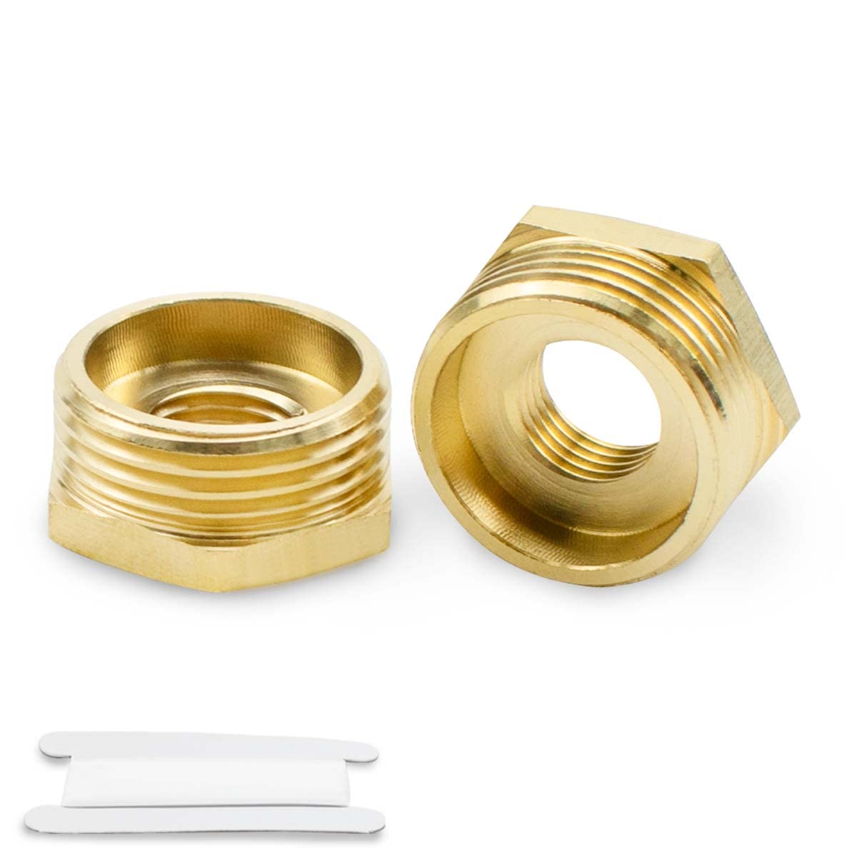Bwintech 2 Uds 1/2 "hembra a 1/8" macho BSP rosca latón buje hexagonal conector reductor para conversión de conexión de tubería — view 11