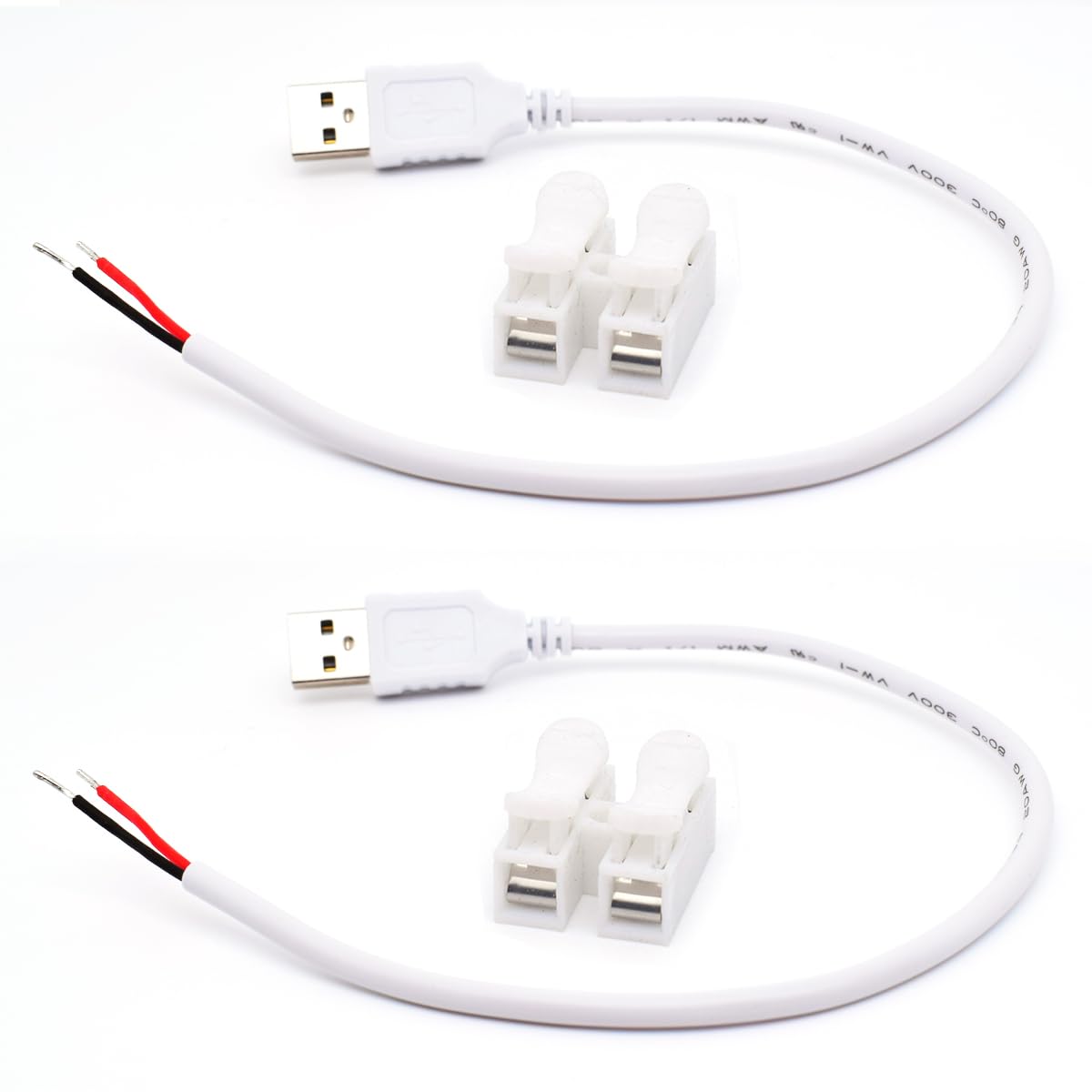 Amazon.com: ELNONE 2PCS 20AWG USB Pigtail,0.3M/1FT White USB 2.0