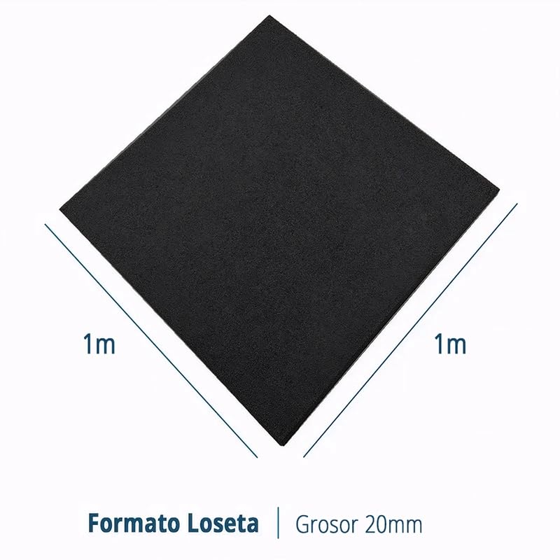 Pavimentos Arquiservi - Losetas de Caucho Reciclado para Suelo de Gimnasio 100x100x2 cm Negro - Unitario (1m²) - Antideslizante y Aislante - Ideal para Fitness, Yoga y Funcionales