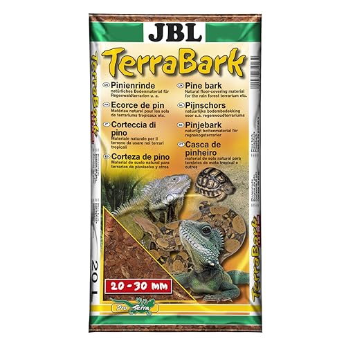JBL TerraBark 71023 Bodensubstrat, für Wald und Regenwaldterrarien, Pinienrinde, 20 - 30 mm, 20 l
