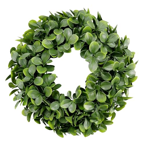 24inch Boxwood Wreath Front Door Artificial Spring Summer Greenery Wreath for Home Wedding Wall Window Decoration
