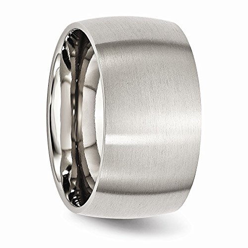 Stainless Steel 12mm Brushed Band Ring4