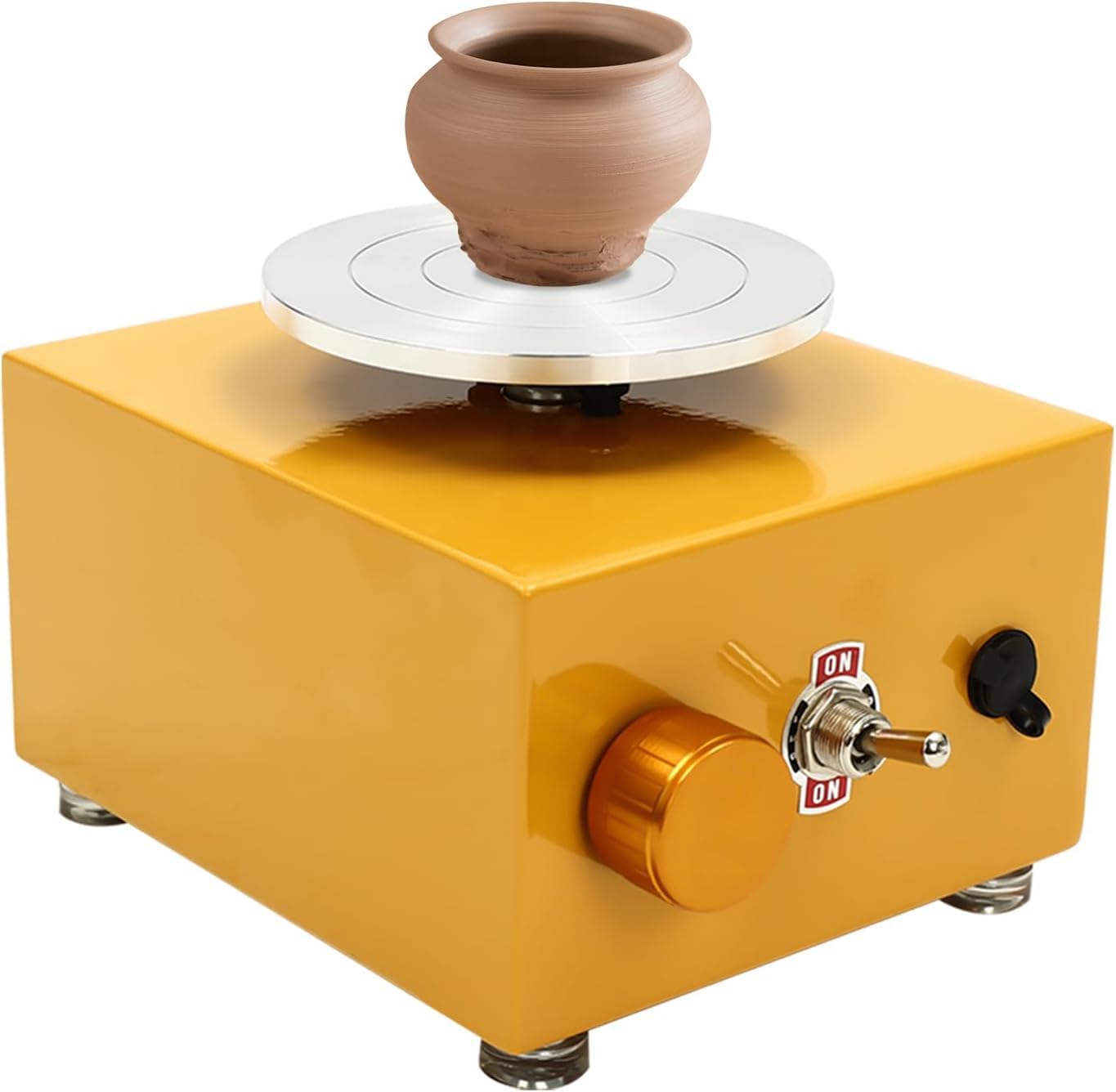 Acivirdde Mini torno de alfarero de 2000 rpm con 8 herramientas para arcilla y 2 bandejas para manualidades.
