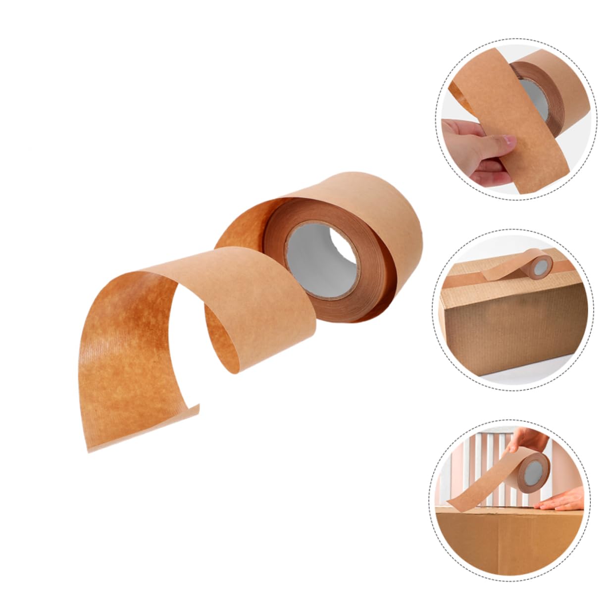 Operitacx 3 Sätze Klebeband Aus Kraftpapier Bildrahmenband Kraft-versandband Paketklebeband Braunes Gummiband Kraft-washi-tape Verpackungsklebeband Aus Papier Light Brown 3 Rollen * 3