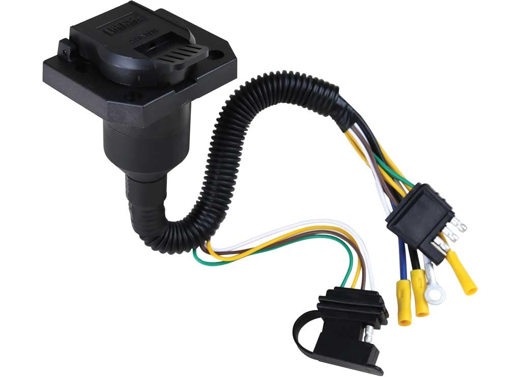 Reese Towpower 85343 4-way Flat to 7-way Blade Terminal Adapter Black