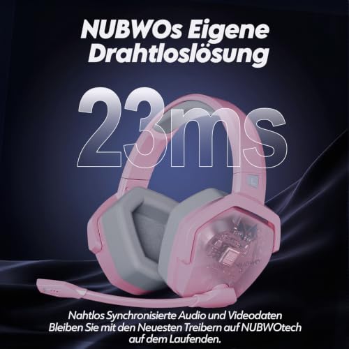 NUBWO G06 Dual Wireless Gaming Headset mit Mikrofon für PS5, PS4, PC, Mobile: 2.4 GHz Wireless + Bluetooth - 100 Stunden - 50mm -Treiber… – Ansicht 3