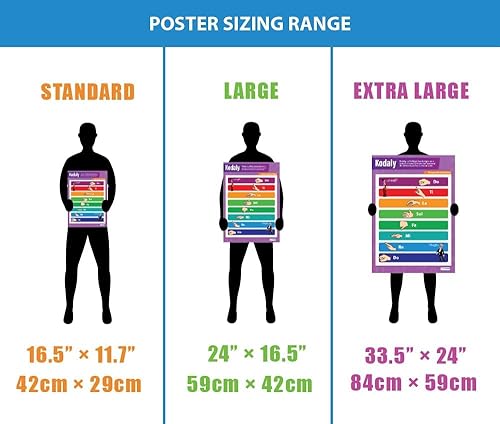 Miniatura 12 de Daydream Education Pósteres de teoría musical, notas musicales y escalas, juego de 5, extra grandes, papel brillante de 33 x 23.5 pulgadas, pósteres