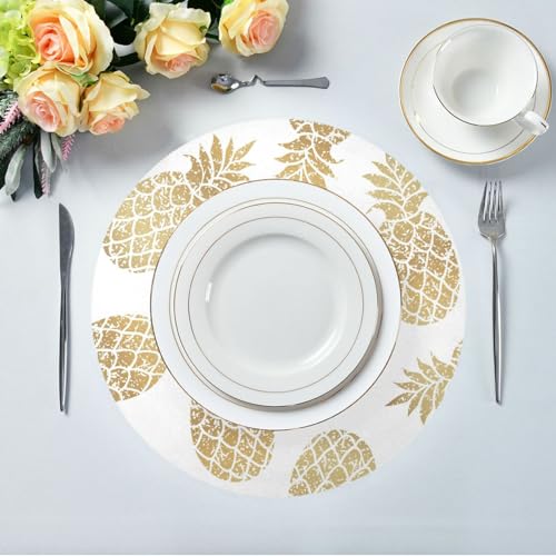Kigai G338765149P405C440S823ZR Pineapple Round Placemats Set Of 4 thumb #4