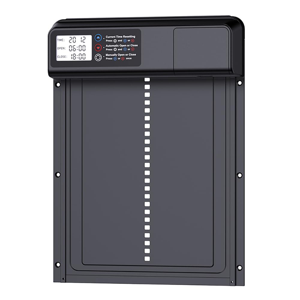 NEWFUN Puerta Gallinero Automática Aleación de Aluminio Temporizador Protección Inteligente contra Atrapamientos