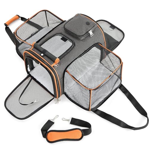 Arcanine Transport Bag Cats Small Dogs Foldable Transport Box Pet Carrier Dog Flight Bag Dog Box for Travel Transport with Shoulder Strap Plush Mat