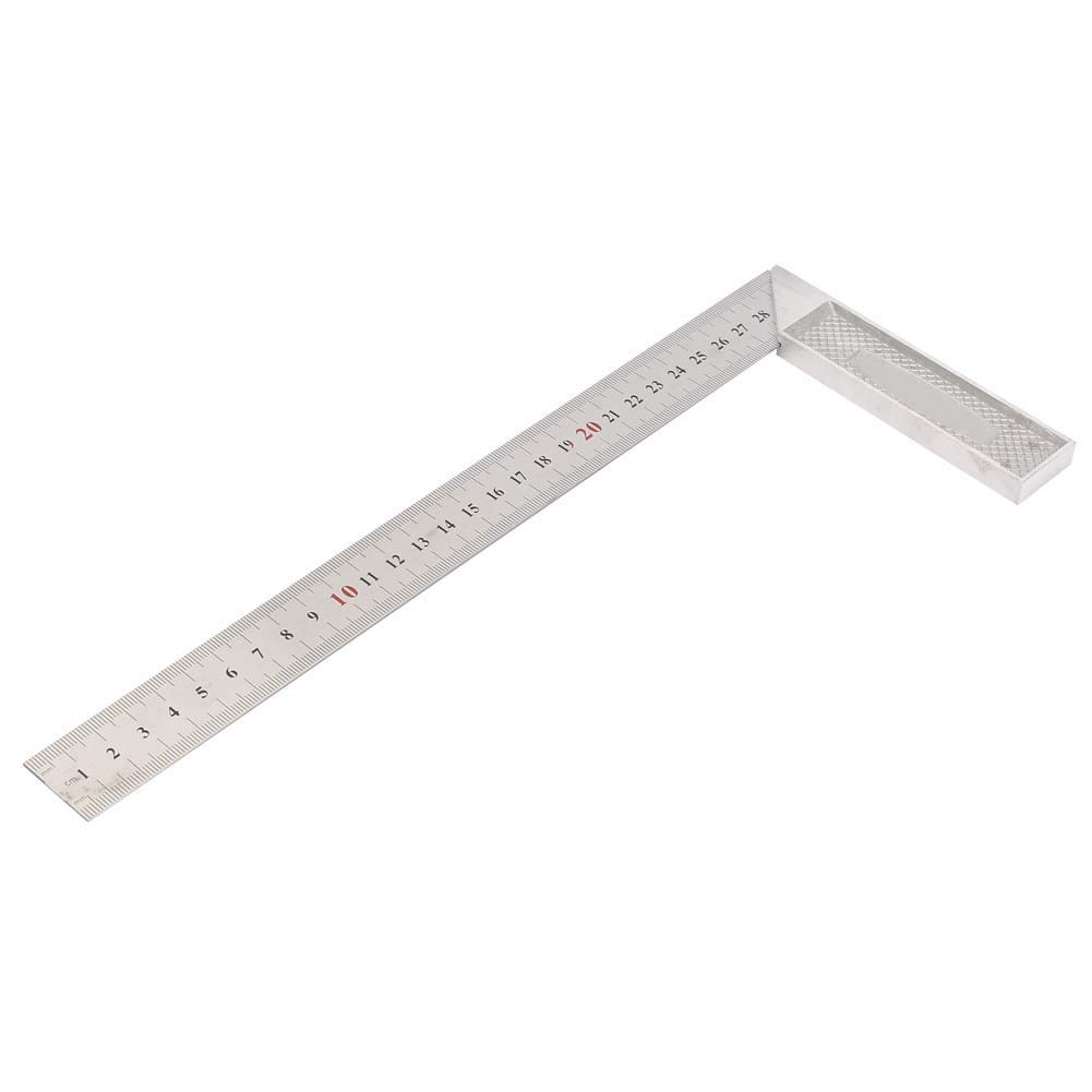 30Cm Aluminum Alloy 90 Degree 90 Degree Straight 90 Degree Straight Planishing Hammer 3.5 Mm Hexagonal Socket Straight Ruler Straightedge Right Angle Ruler (Standard)