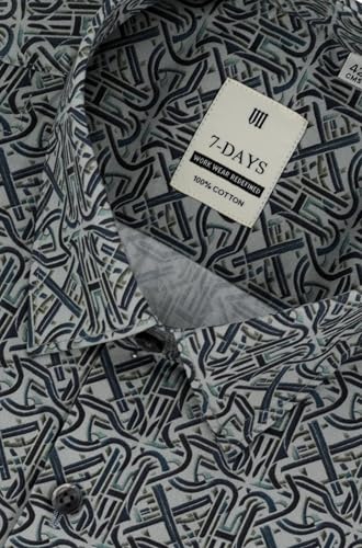 Image of 7-DAYS Men's Premium Formal Printed Shirt - 100% Cotton, Regular Fit, Full Sleeves, with Pocket - Stylish for Special Occasions.