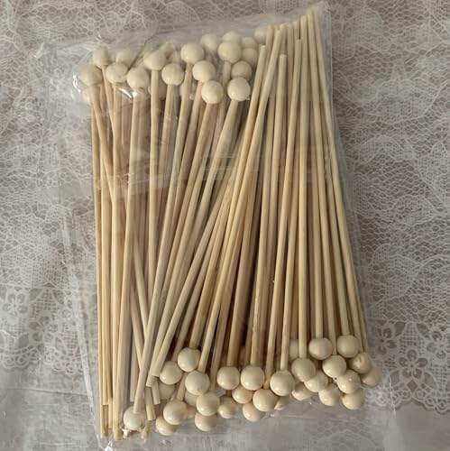 Rock Candy Stick with Ball, 100 PCS, 6-inch Natural Bamboo image 4