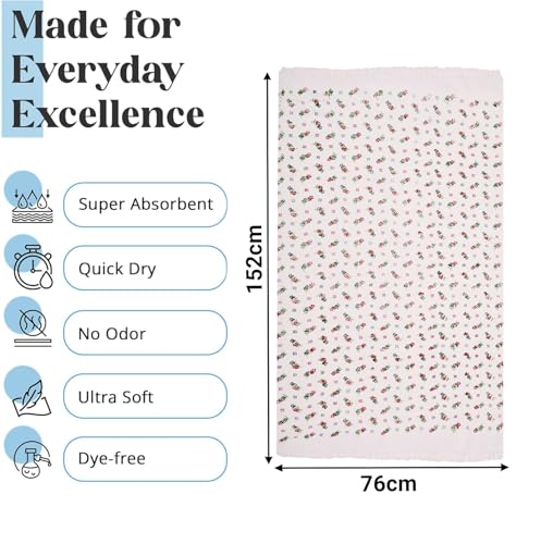 Image of Kuber Industries Pack of 2 Cotton Bath Towel for Women | Super Soft Swimming & Bathing Towel | 30x60 Inch | Travel Cotton Towel & Gamcha | Assorted