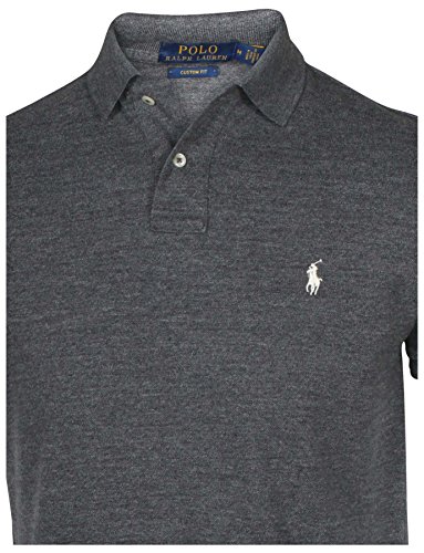 Image of Polo Ralph Lauren Men Custom Fit Mesh Pony Logo Shirt (XL, BlackHth)