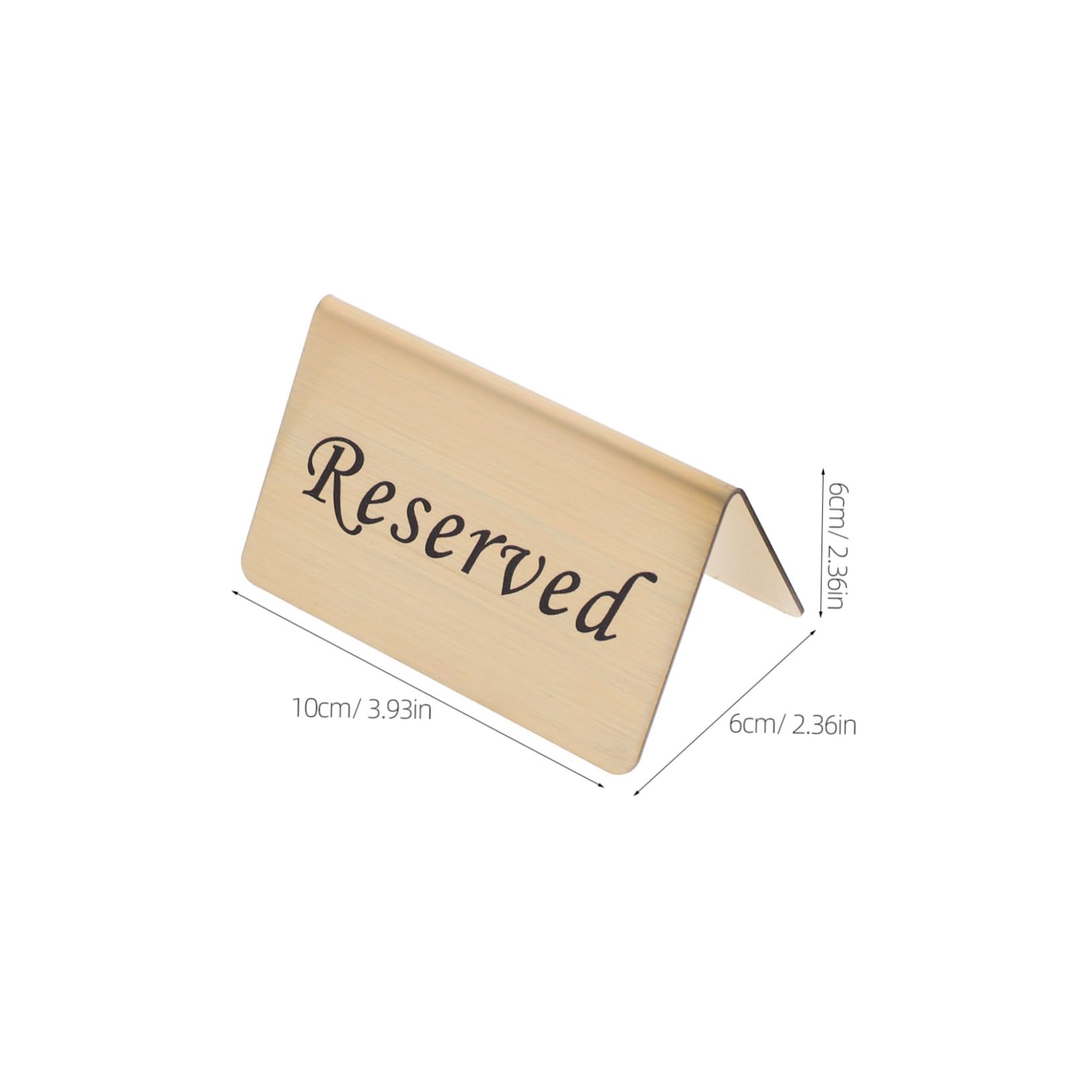 HEALLILY 4pcs V-shape Stainless Steel Restaurant Table Reserved Signs Wedding Event Seating Signs