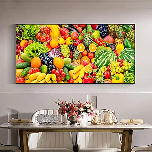 Nordique Moderne Fruit Banane Orange Toile Colorée Grand Format Design Abstrait 80x160 - 2