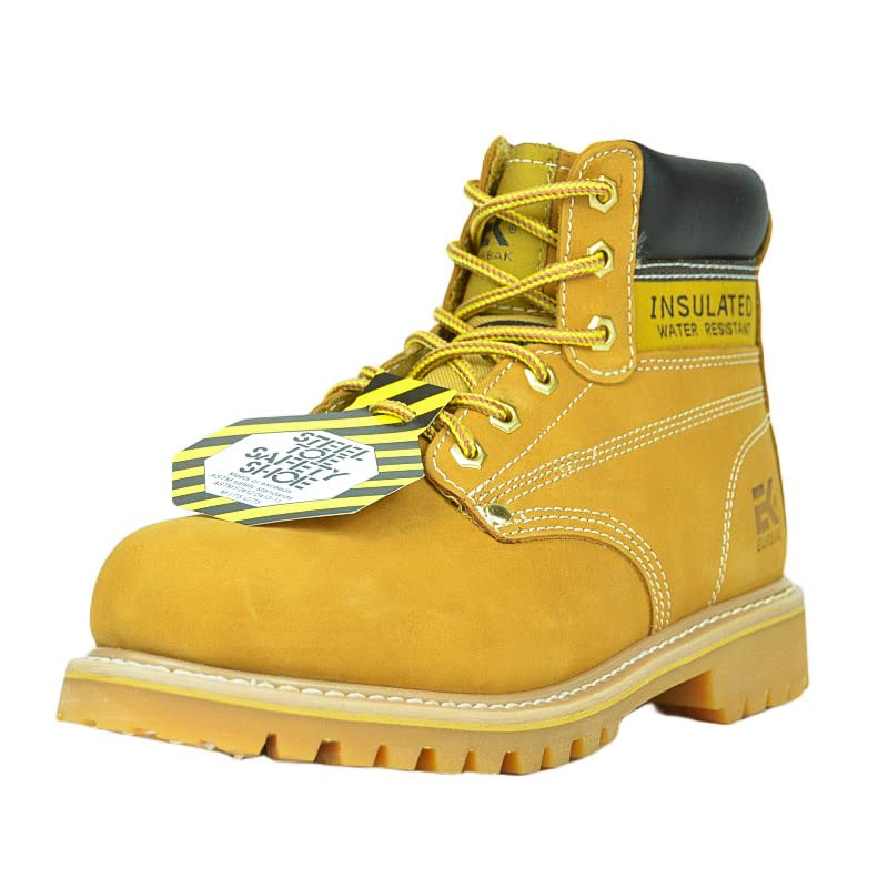 6'' WHEAT MEN'S NUBUCK STEEL TOE WORK BOOTS/CONSTRUCTION BOOTS