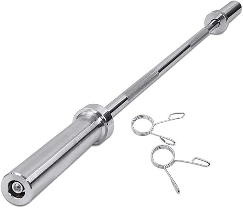 SimpleL Barra de entrenamiento olímpica, barra de súper curvada, 4.9 pies, 7.2 pies, con manga de cobre, barra multifuncional para gimnasio en casa,