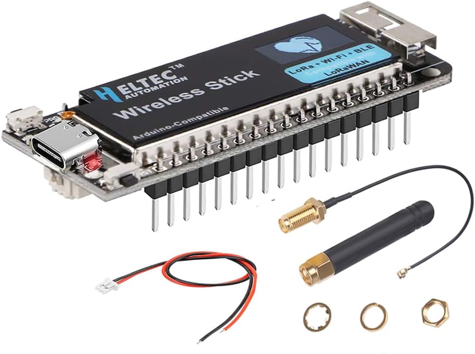 HiLetgo ESP32 SX1262 LoRa Kit 863-928MHz Bluetooth 4.2+WiFi+LoRa LoRaWAN Wireless Communication Development Board with 0.49" OLED Display 64M Bits Flash Works with Arduino IDE Type C