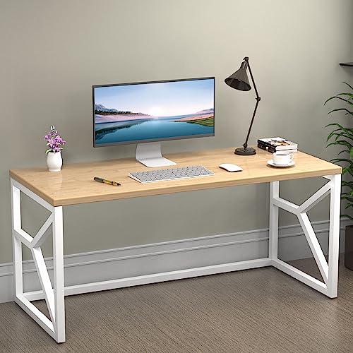 Image of Honey Touch Duke Metal & Wood Workstation Desk | 1200mm x 600mm Top Size | 122 x 61 x 73 cm (L x W x H) | Modern Computer Table for Home Office & Work from Home | Heavy Duty Study Desk