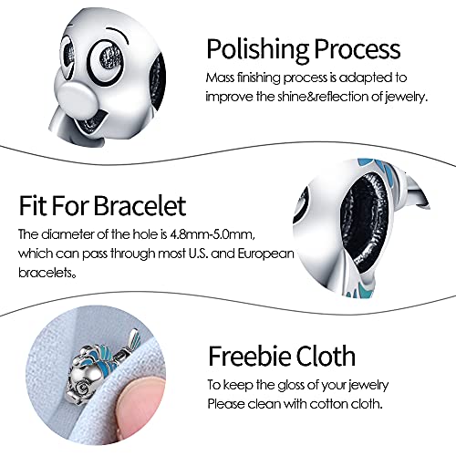 Pandach Crystal Fish Charm Lucky Charms Fits Charms Bracelets For Woman-Inlaid With Silver Dangle Pendant Bead,Girl Jewelry Beads Gifts For Women Bracelet&Necklace #TOP4