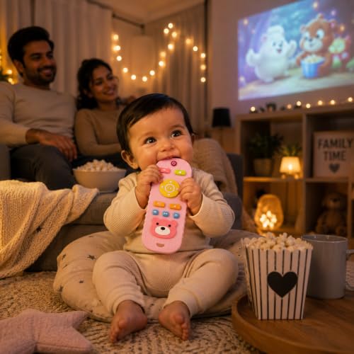 Image of CHICAGOZONE Premium Baby Silicone Teether Ring Toy - BPA Free Soft Teething Toy for Infants, Multi-Texture Sensory Chew Toy, Easy Grip Teether for Babies 3-12 Months, Cute Animal Design (Multicolor) (LIGHT PINK PANDA REMOTE MINI)